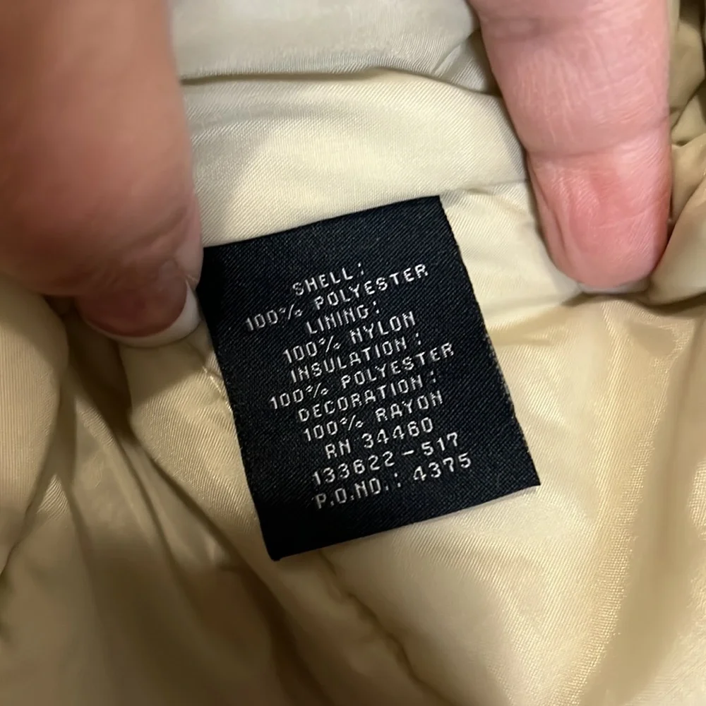 London Fog Cream coat size Large - Picture 5 of 6